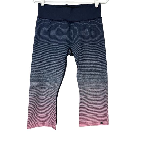 Brooks Running Striped Ombre Cropped Leggings Medium - Picture 1 of 9